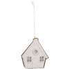 Clayre & Eef Dekoracja Wisząca Domek 9x1x10 cm Biało-Brązowy