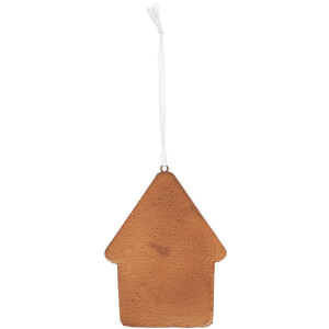 Clayre & Eef 6PR5331 Dekoracja Wisząca Domek 8x1x10 cm Białko-Brązowa