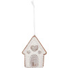 Clayre & Eef 6PR5331 Dekoracja Wisząca Domek 8x1x10 cm Białko-Brązowa