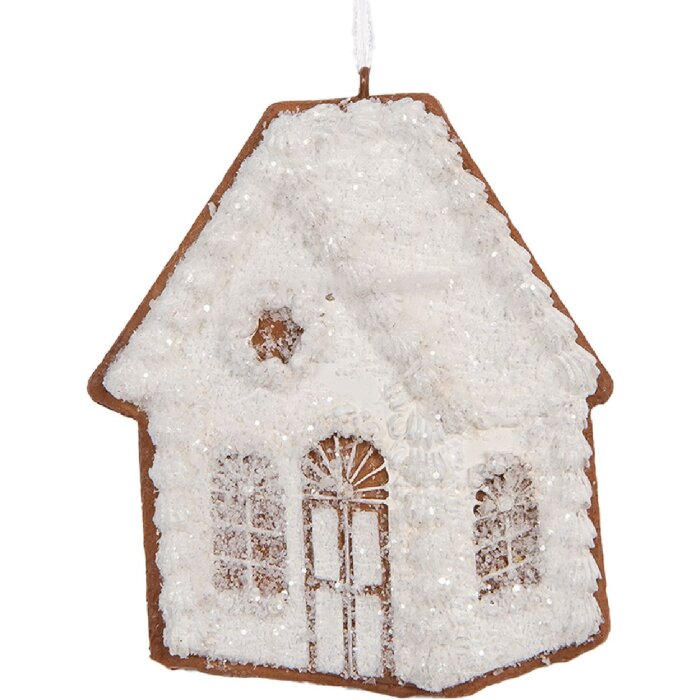 Clayre & Eef Dekoracja Wisząca Dom Biała 9x1x10 cm