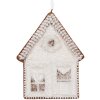 Clayre & Eef Dekoracja Wisząca Dom 8x1x10 cm Biało-Brązowa