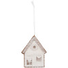 Clayre & Eef Dekoracja Wisząca Dom 8x1x10 cm Biało-Brązowa