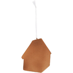Clayre & Eef Domek 9x1x10 cm – Biało-Brązowa Dekoracja Świąteczna