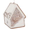 Clayre & Eef Domek 9x1x10 cm – Biało-Brązowa Dekoracja Świąteczna