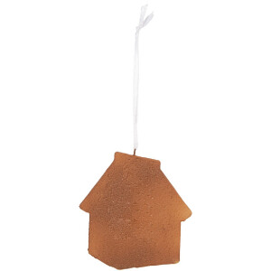 Clayre & Eef 6PR5338 Zawieszka Domek Świąteczny 9x1x10 cm Niebiesko-biały