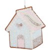 Clayre & Eef 6PR5338 Zawieszka Domek Świąteczny 9x1x10 cm Niebiesko-biały