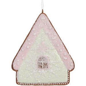 Clayre & Eef Zawieszka Domek Bożonarodzeniowy 9x1x10 cm