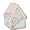 Clayre & Eef 6PR5341 Zawieszka Domek Niebiesko-Różowy 9x1x10 cm