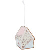 Clayre & Eef 6PR5341 Zawieszka Domek Niebiesko-Różowy 9x1x10 cm