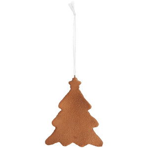 Clayre & Eef 6PR5343 Dekoracja Wisząca na Choinkę 9x1x10 cm Biało-Brązowa