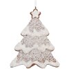 Clayre & Eef 6PR5343 Dekoracja Wisząca na Choinkę 9x1x10 cm Biało-Brązowa
