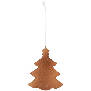 Clayre & Eef Zawieszka Choinkowa 9x1x10 cm Biało-Brązowa