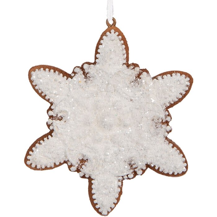 Clayre & Eef 6PR5352 Dekoracja Wisząca Płatek Śniegu 9x1x10 cm