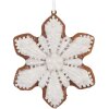 Clayre & Eef 6PR5353 Dekoracja Wisząca Śnieżynka 9x1x10 cm Biała