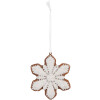 Clayre & Eef 6PR5353 Dekoracja Wisząca Śnieżynka 9x1x10 cm Biała
