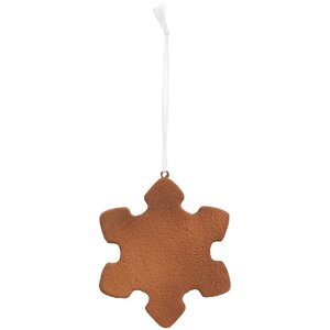 Clayre & Eef Zawieszka Płatek Śniegu 9x1x10 cm Biało-Brązowa