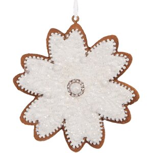 Clayre & Eef Śnieżynka 9x1x10 cm – Biała Ozdoba...