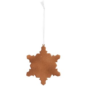 Clayre & Eef Śnieżynka Wisząca 9x1x10 cm Biało-Brązowa