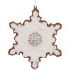 Clayre & Eef Śnieżynka Wisząca 9x1x10 cm Biało-Brązowa