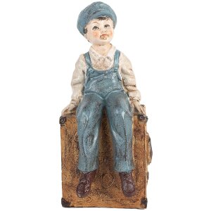 Clayre & Eef Podpórki do Książek 2 Szt. 19x10x22 cm Brązowo-Niebieskie