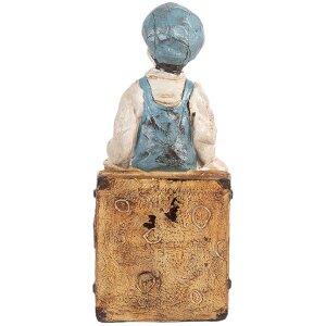 Clayre & Eef Podpórki do Książek 2 Szt. 19x10x22 cm Brązowo-Niebieskie