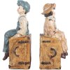 Clayre & Eef Podpórki do Książek 2 Szt. 19x10x22 cm Brązowo-Niebieskie