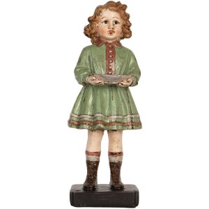 Clayre & Eef 6PR5557 Dekoracja Dziecięca 9x8x21 cm Zielono-Beżowa
