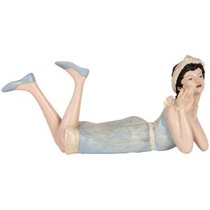 Clayre & Eef Dekoracja Kobieta 26x12x9 cm Beżowo-Niebieska