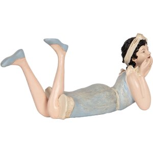 Clayre & Eef Dekoracja Kobieta 26x12x9 cm Beżowo-Niebieska