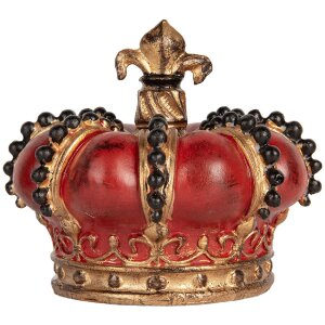 Clayre & Eef Dekoracja Korona 13x11 cm Czerwono-Złota