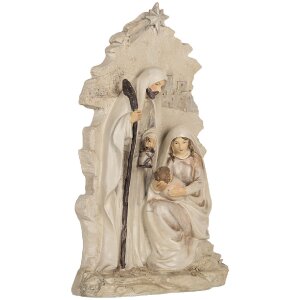 Clayre & Eef Kompozycja Świąteczna 15x7x24 cm Beżowo-Biała