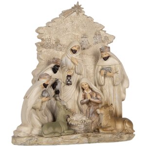 Clayre & Eef Kompozycja Świąteczna 24x8x27 cm Beżowo-Biała