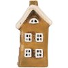 Clayre & Eef 6CE2183 Dekoracja Domek Świąteczny 8x7x15 cm Brązowo-Beżowy