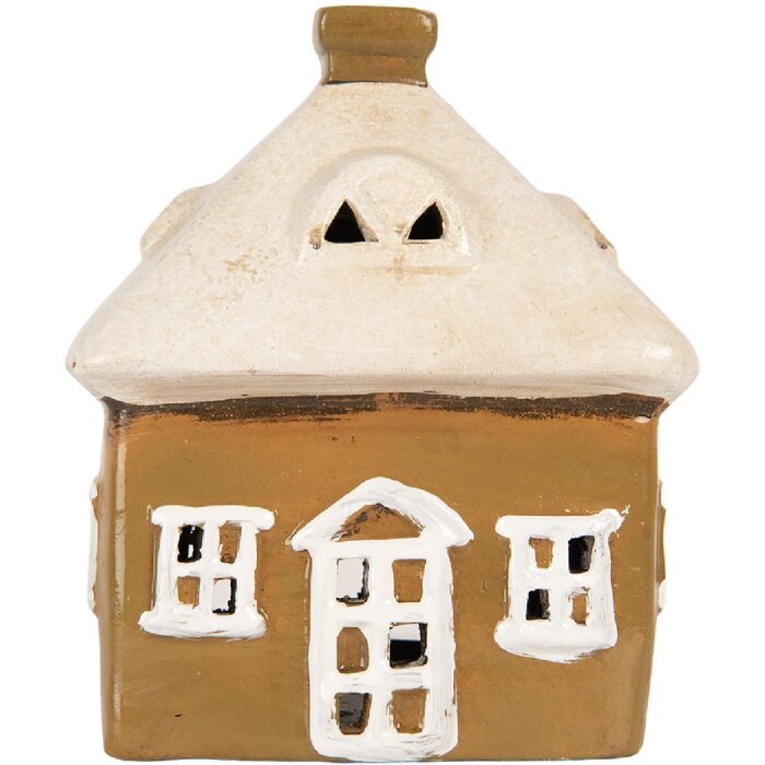 Clayre & Eef Dekoracja Dom 12x9x14 cm Brązowo-Beżowa