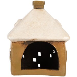 Clayre & Eef Dekoracja Dom 12x9x14 cm Brązowo-Beżowa