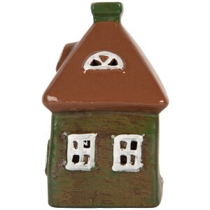 Clayre & Eef Domek Dekoracyjny 12x9x14 cm Zielono-Brązowy
