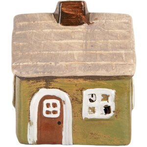 Clayre & Eef Dom Dekoracyjny 8x7x10 cm Zielono-Beżowy