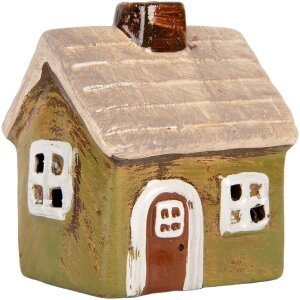 Clayre & Eef Dom Dekoracyjny 8x7x10 cm Zielono-Beżowy