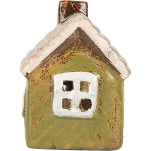 Clayre & Eef Dom Dekoracyjny 8x7x10 cm Zielono-Beżowy