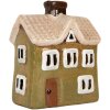 Clayre & Eef Domek Dekoracyjny 11x7x13 cm Zielono-Beżowy