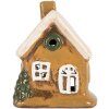 Clayre & Eef Dekoracja Domek 9x7x11 cm Brązowo-Beżowy