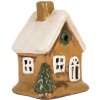 Clayre & Eef Dekoracja Domek 9x7x11 cm Brązowo-Beżowy