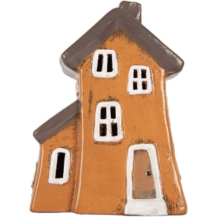 Clayre & Eef Dekoracja Dom 16x11x22 cm Szaro-Pomarańczowa