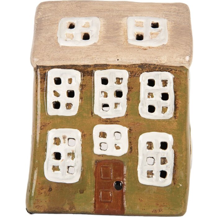 Clayre & Eef Dom Dekoracyjny 10x7x14 cm Zielono-Beżowy
