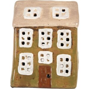 Clayre & Eef Dom Dekoracyjny 10x7x14 cm Zielono-Beżowy