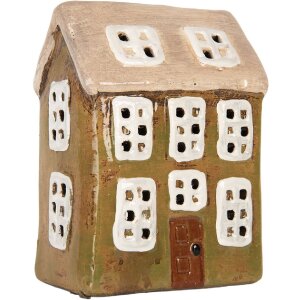 Clayre & Eef Dom Dekoracyjny 10x7x14 cm Zielono-Beżowy