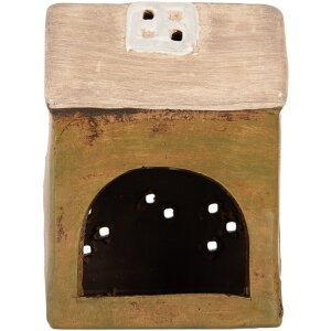 Clayre & Eef Dom Dekoracyjny 10x7x14 cm Zielono-Beżowy