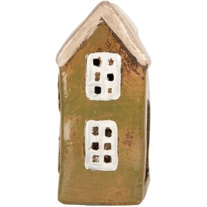 Clayre & Eef Dom Dekoracyjny 10x7x14 cm Zielono-Beżowy