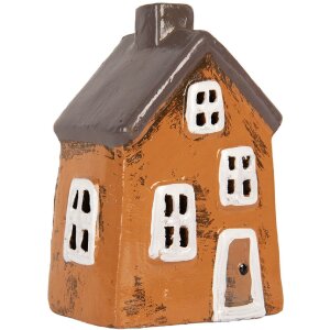 Clayre & Eef Dom 9x7x13 cm Pomarańczowo-Szary