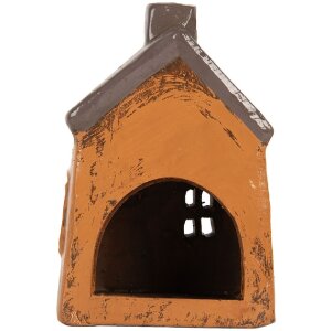 Clayre & Eef Dom 9x7x13 cm Pomarańczowo-Szary